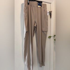 New! Old Navy Women L Beige Pull on Jogger Elastic Waist Stretch Dry Quick